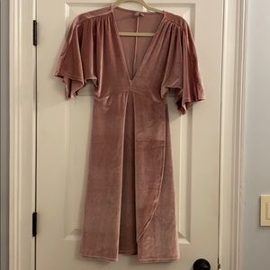 Sexy pink velvet ASOS maternity cocktail dress